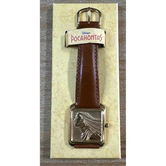 Disney Accessories - POCAHONTAS, Disney Store GOLD EMBOSSED ULTRA RARE UNISEX CHARACTER WATCH